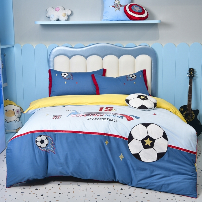 91家纺网 家纺一手货源 找家纺 佳梦家纺 2024新款40支全棉高端贴布绣卡通四件套 洛迪