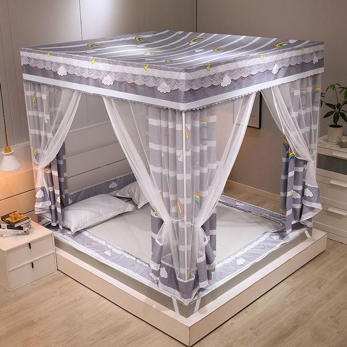 91家纺网 家纺一手货源 找家纺 显高蚊帐2025新款坐床遮光防尘坐床回底遮光蚊帐系列