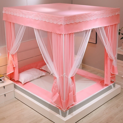 91家纺网 家纺一手货源 找家纺 显高蚊帐2025新款坐床遮光防尘床帘式蚊帐-回底全低（全花型） 1.8*2.2