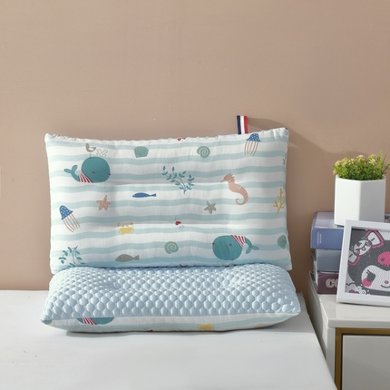 91家纺网 家纺一手货源 找家纺 （总）冬巢 2024夏季枕头全棉冰豆豆枕儿童枕卡通单个枕芯小学生专用护颈椎枕