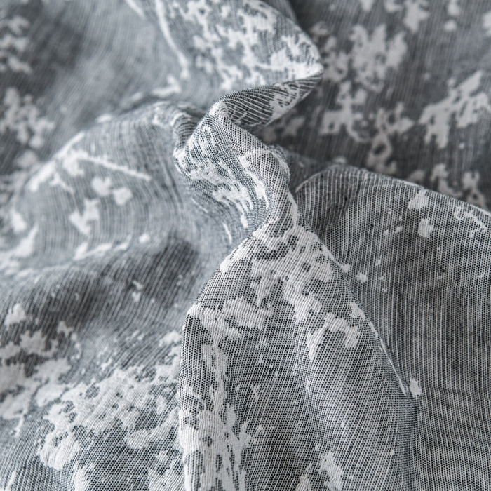 91家纺网 家纺一手货源 找家纺 娜娜 2024新款全棉双层纱大提花四件套 栀子花-深灰