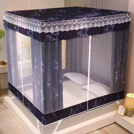 91家纺网 家纺一手货源 找家纺 （总2）显高 2025新款坐床遮光防蚊防尘床帘蚊帐-全底