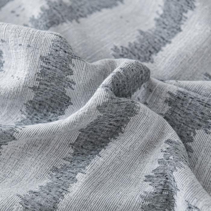 91家纺网 家纺一手货源 找家纺 娜娜 2024新款全棉双层纱大提花四件套 条纹-灰