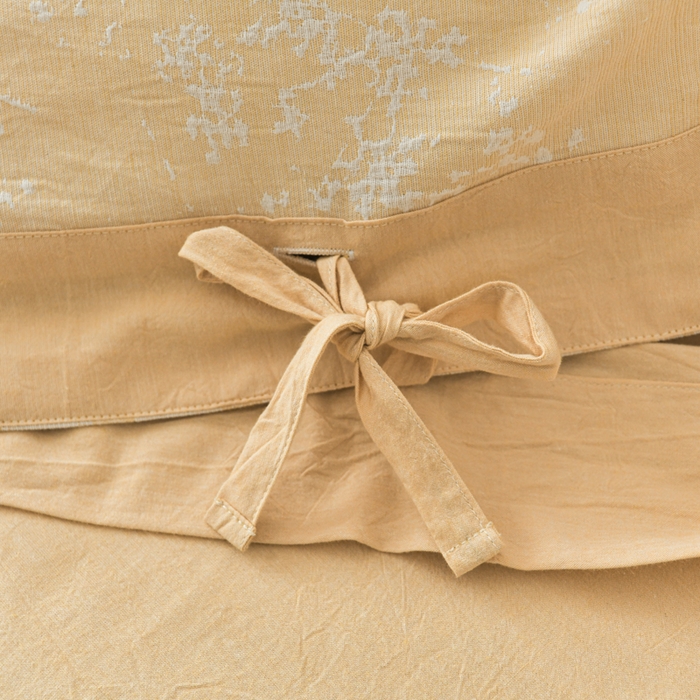 91家纺网 家纺一手货源 找家纺 娜娜 2024新款全棉双层纱大提花四件套 栀子花-黄