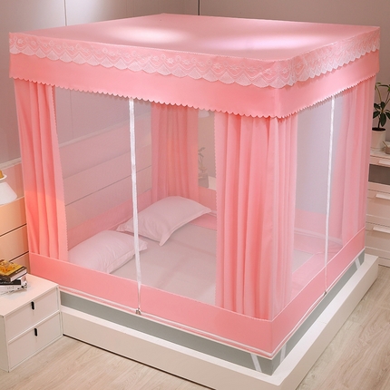 91家纺网 家纺一手货源 找家纺 显高 2025新款坐床遮光防蚊防尘床帘蚊帐-全底 一鹿有你