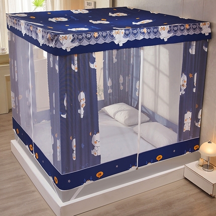 91家纺网 家纺一手货源 找家纺 （总2）显高 2025新款坐床遮光防蚊防尘床帘蚊帐-全底