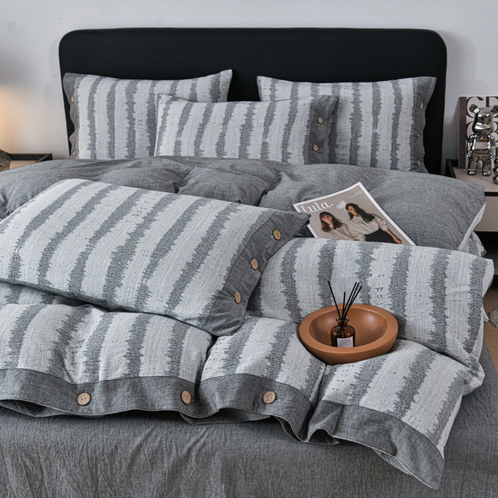 91家纺网 家纺一手货源 找家纺 （总）娜娜 2024新款全棉双层纱大提花四件套