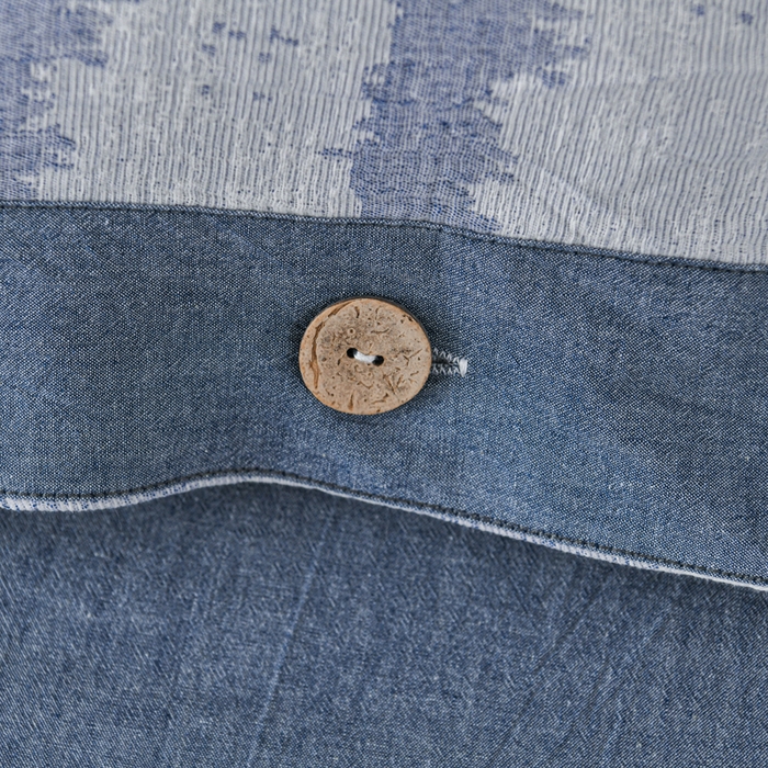 91家纺网 家纺一手货源 找家纺 娜娜 2024新款全棉双层纱大提花四件套 条纹-深蓝