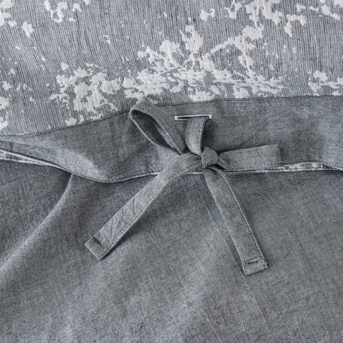 91家纺网 家纺一手货源 找家纺 娜娜 2024新款全棉双层纱大提花四件套 栀子花-深灰