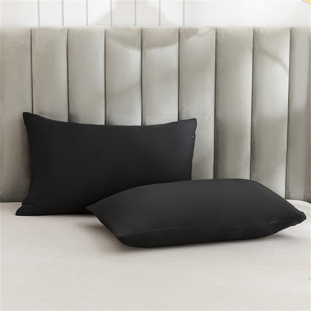 91家纺网 家纺一手货源 找家纺 2025款跨境外贸纯色磨毛床笠套装三件套床上用品 外贸专供可定制 黑色