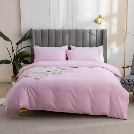 91家纺网 家纺一手货源 找家纺 （总）2025款跨境外贸纯色磨毛枕套被套套件三件套床上用品外贸专供可定制