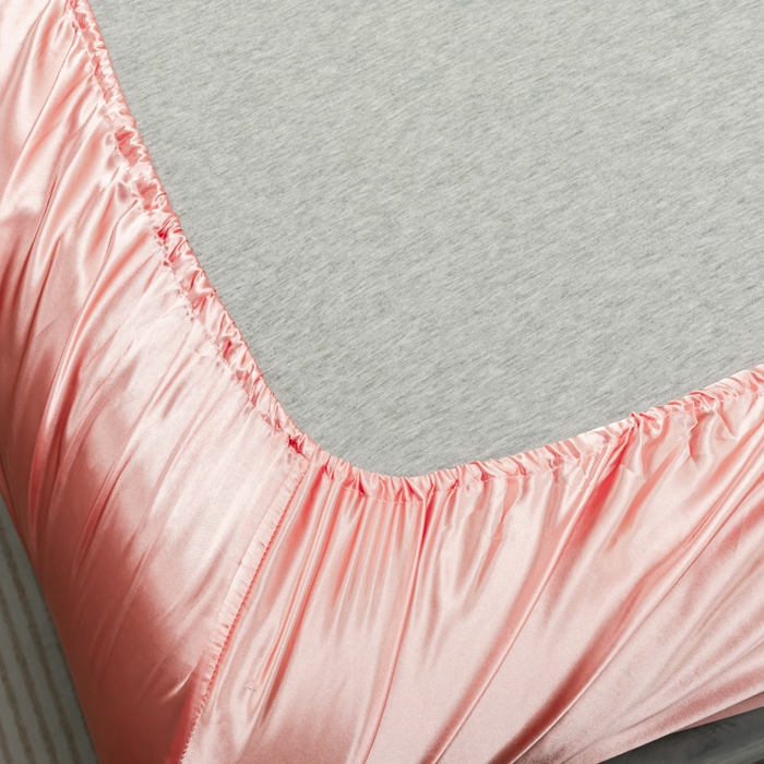 91家纺网 家纺一手货源 找家纺 2025款仿真丝色丁床笠单件 跨境外贸纯色床笠爆款单件床上用品可定制 玉色