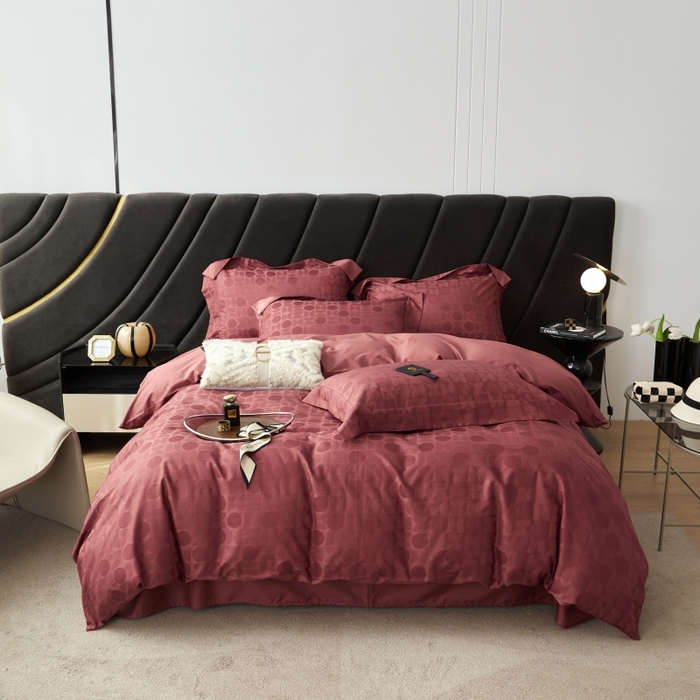 91家纺网 家纺一手货源 找家纺 恒尚居 2024新款100支长绒棉提花四件套 023冰岛恋歌