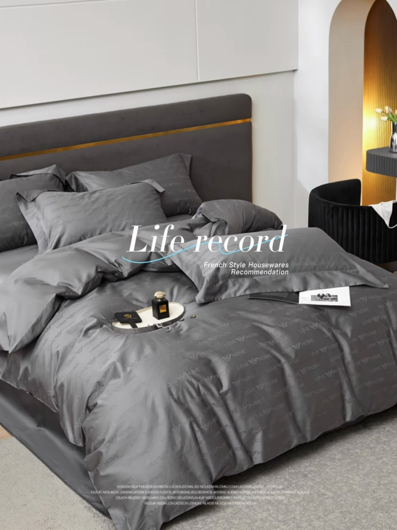 91家纺网 家纺一手货源 找家纺 恒尚居 2024新款100支长绒棉提花四件套 029爱之旅