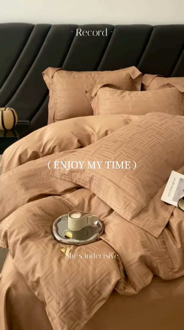 91家纺网 家纺一手货源 找家纺 恒尚居 2024新款100支长绒棉提花四件套 041蔚然