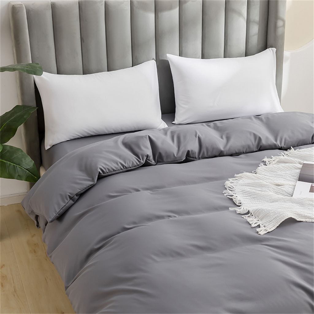 91家纺网 家纺一手货源 找家纺 2025款跨境外贸纯色磨毛单被套单品床上用品 外贸专供可定制 浅灰