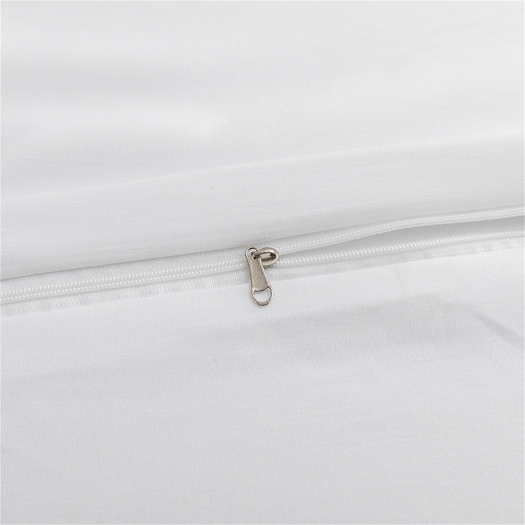 91家纺网 家纺一手货源 找家纺 2025款跨境外贸纯色磨毛枕套被套套件三件套床上用品外贸专供可定制 白色