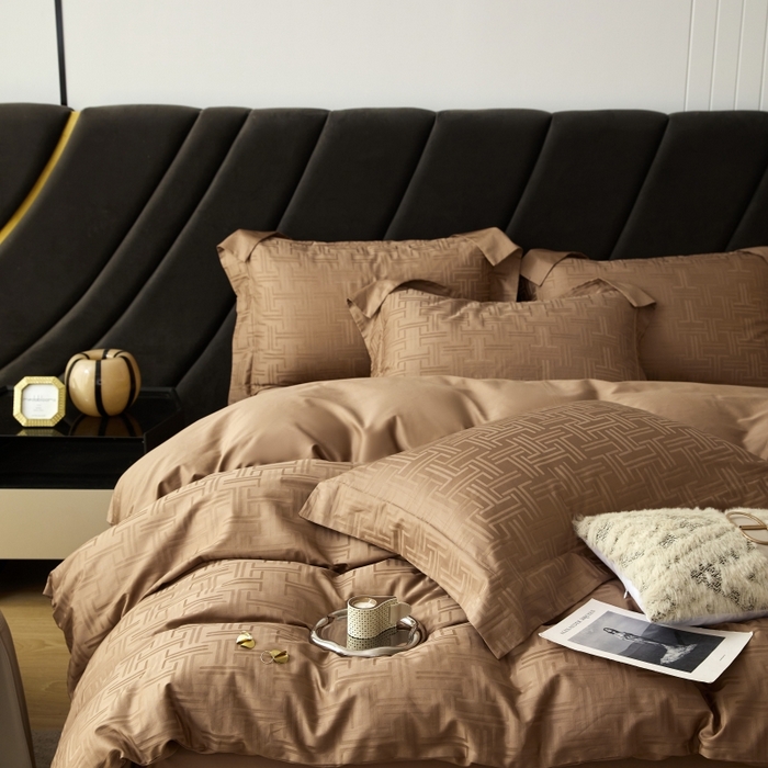 91家纺网 家纺一手货源 找家纺 恒尚居 2024新款100支长绒棉提花四件套 041蔚然