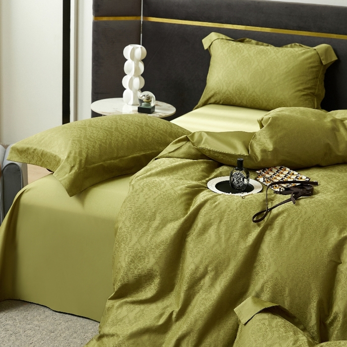 91家纺网 家纺一手货源 找家纺 恒尚居 2024新款100支长绒棉提花四件套 北欧风情