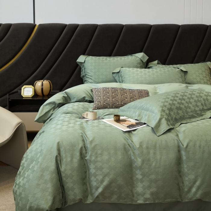 91家纺网 家纺一手货源 找家纺 恒尚居 2024新款100支长绒棉提花四件套 011月石浪漫