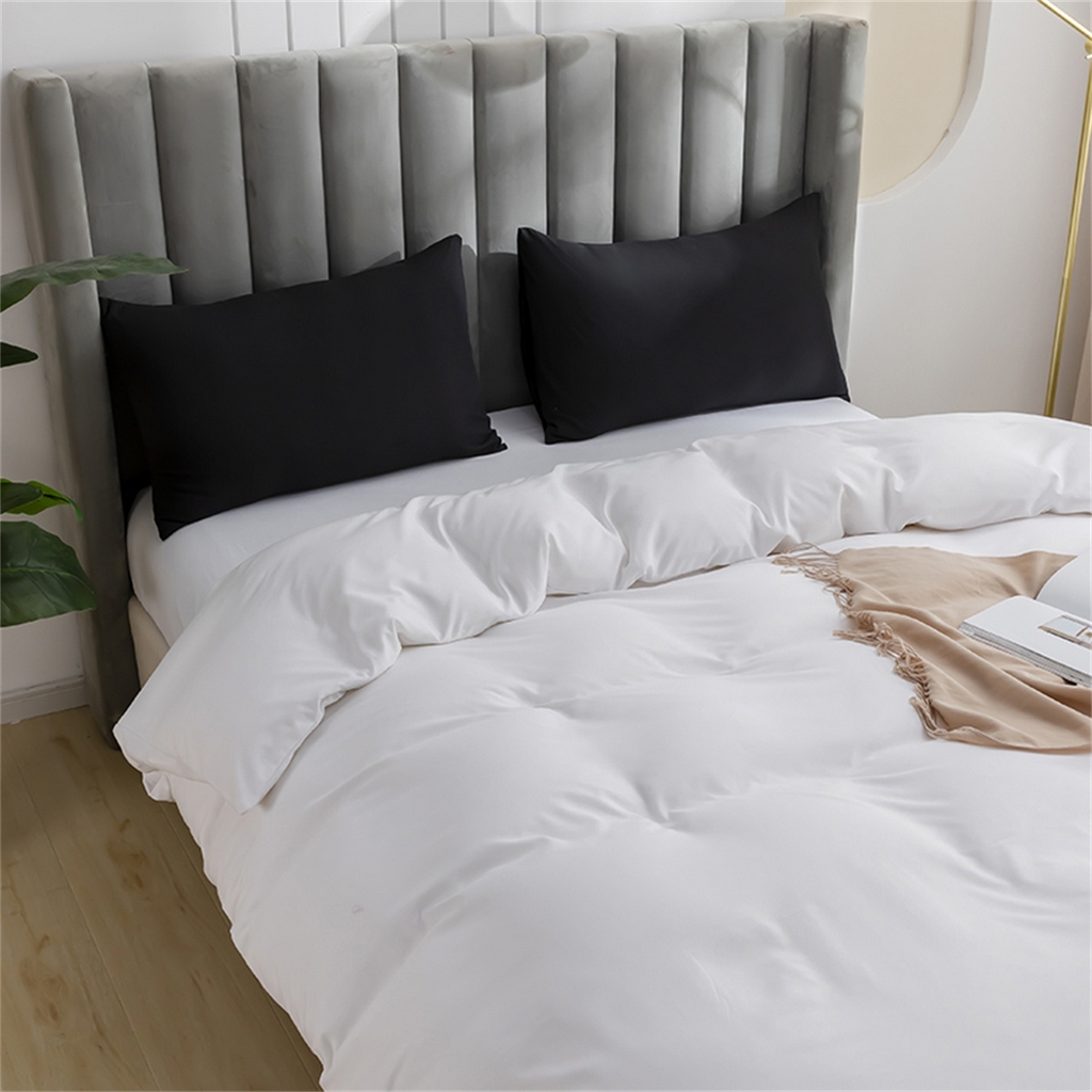 91家纺网 家纺一手货源 找家纺 2025款跨境外贸纯色磨毛单被套单品床上用品 外贸专供可定制 白色