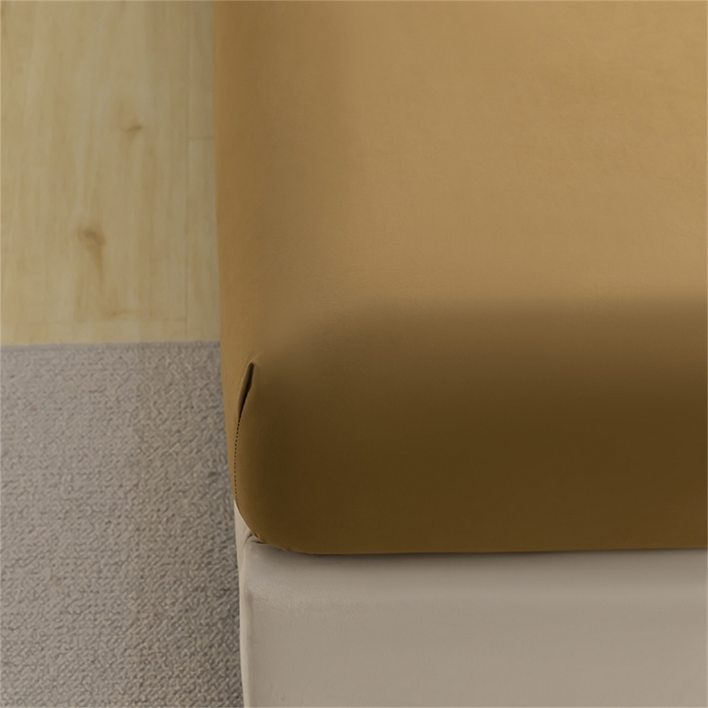 91家纺网 家纺一手货源 找家纺 2025款跨境外贸纯色磨毛床笠套装三件套床上用品 外贸专供可定制 卡其