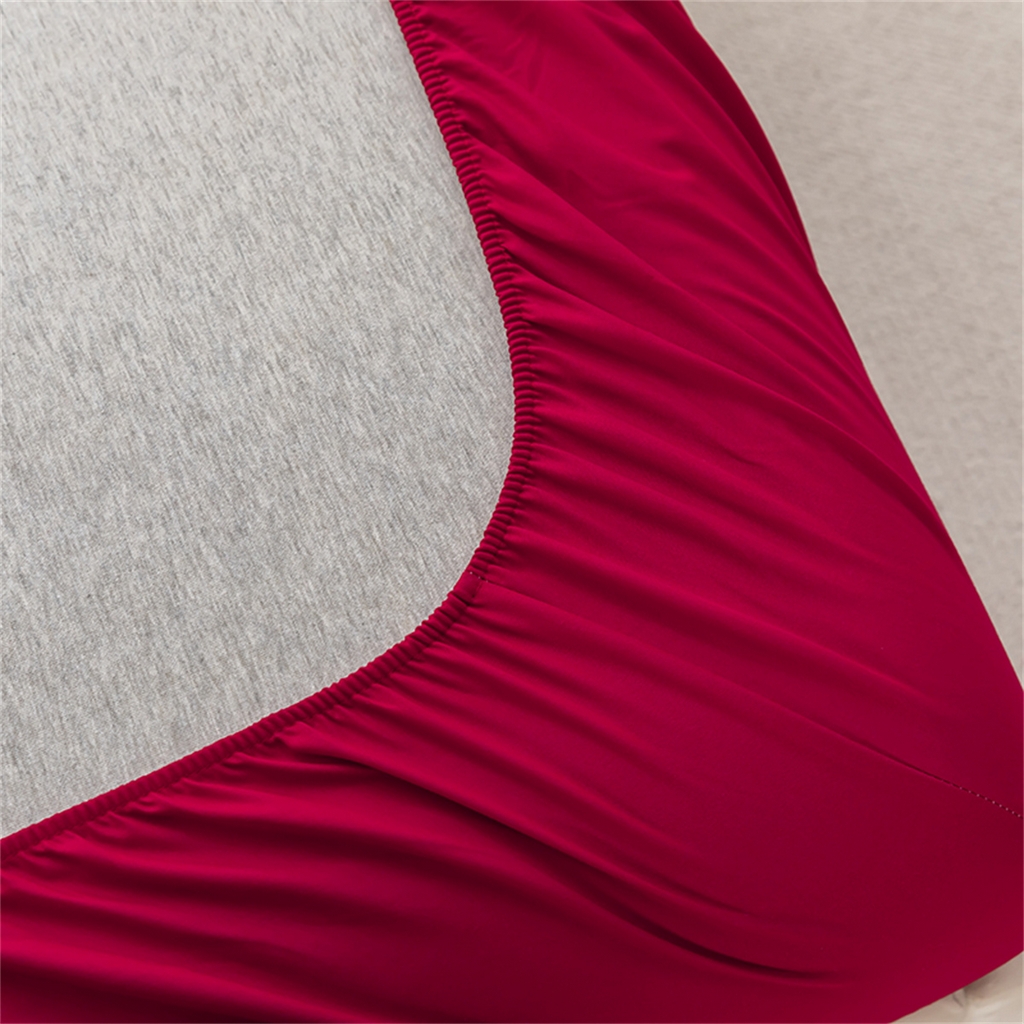 91家纺网 家纺一手货源 找家纺 2025款跨境外贸纯色磨毛床笠套装三件套床上用品 外贸专供可定制 酒红