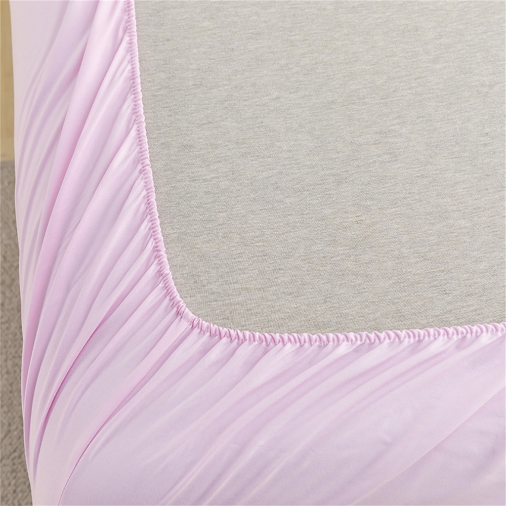 91家纺网 家纺一手货源 找家纺 2025款跨境外贸纯色磨毛床单床笠套装 三、四件套床上用品 外贸专供可定制 浅粉