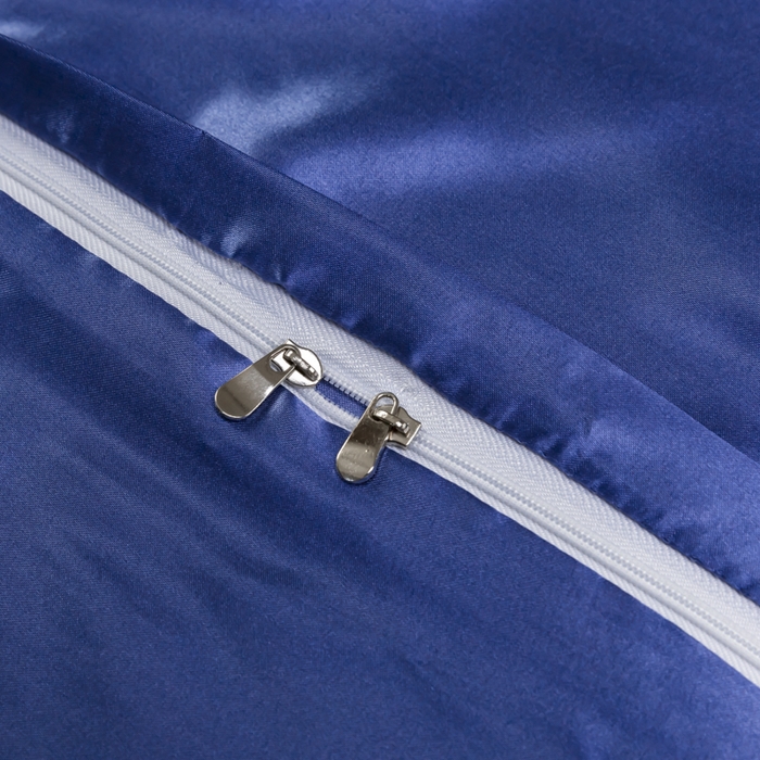 91家纺网 家纺一手货源 找家纺 2025款仿真丝色丁被套单件跨境外贸纯色单品被套爆款单件床上用品可定制 宝蓝