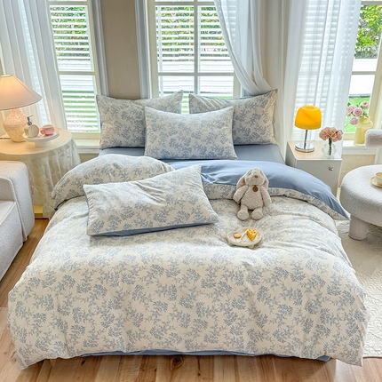 妖妖家纺 2024新款超柔软糯水洗云朵棉印花四季款四件套 山野