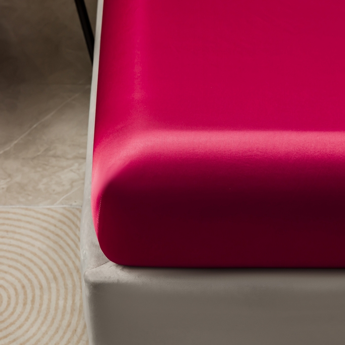 91家纺网 家纺一手货源 找家纺 （总）2025款仿真丝色丁床笠单件 跨境外贸纯色床笠爆款单件床上用品可定制