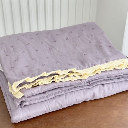 91家纺网 家纺一手货源 找家纺 （总）2025新款全棉A类双层纱小清新夏被