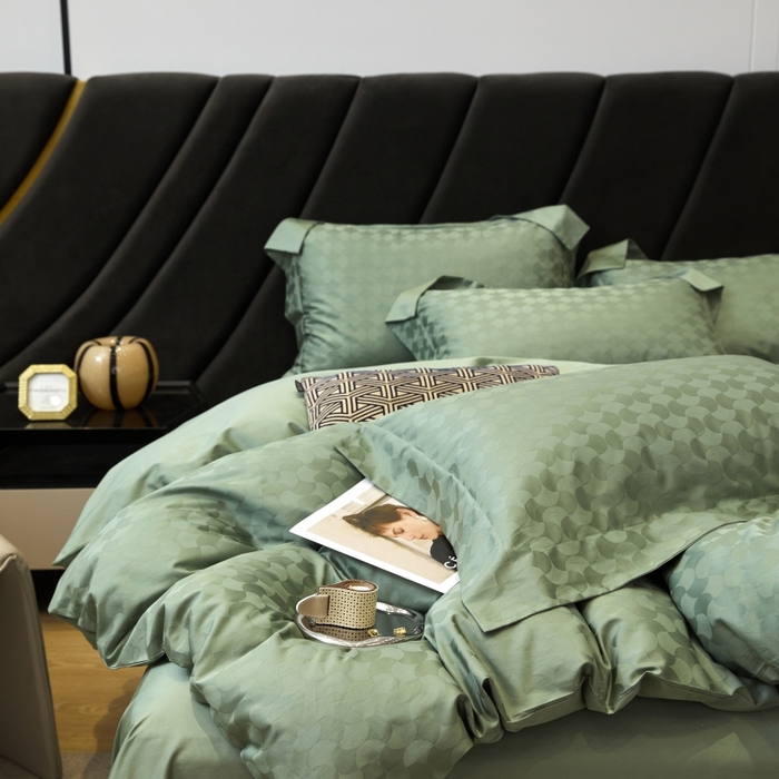 91家纺网 家纺一手货源 找家纺 恒尚居 2024新款100支长绒棉提花四件套 011月石浪漫