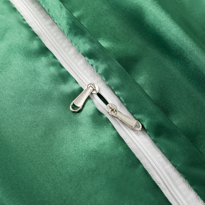 91家纺网 家纺一手货源 找家纺 2025款仿真丝色丁被套单件跨境外贸纯色单品被套爆款单件床上用品可定制 墨绿