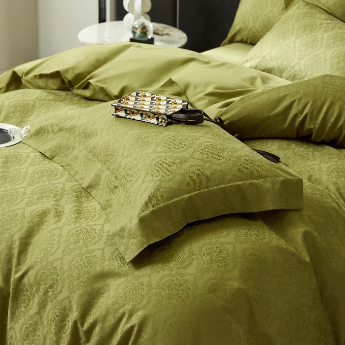 91家纺网 家纺一手货源 找家纺 恒尚居 2024新款100支长绒棉提花四件套 北欧风情