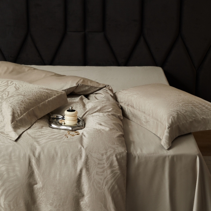 91家纺网 家纺一手货源 找家纺 恒尚居 2024新款100支长绒棉提花四件套 浮光