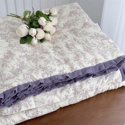 91家纺网 家纺一手货源 找家纺 （总）2025新款全棉A类双层纱小清新夏被