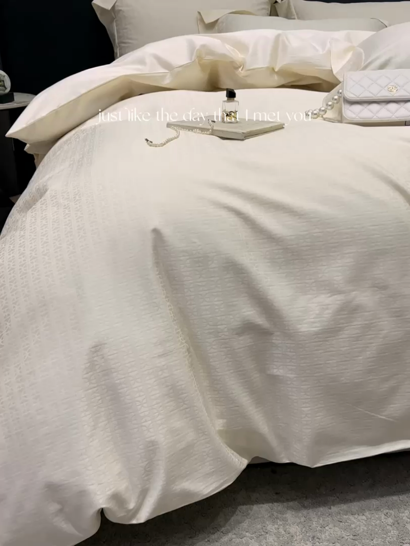 91家纺网 家纺一手货源 找家纺 恒尚居 2024新款100支长绒棉提花四件套 034克洛伊