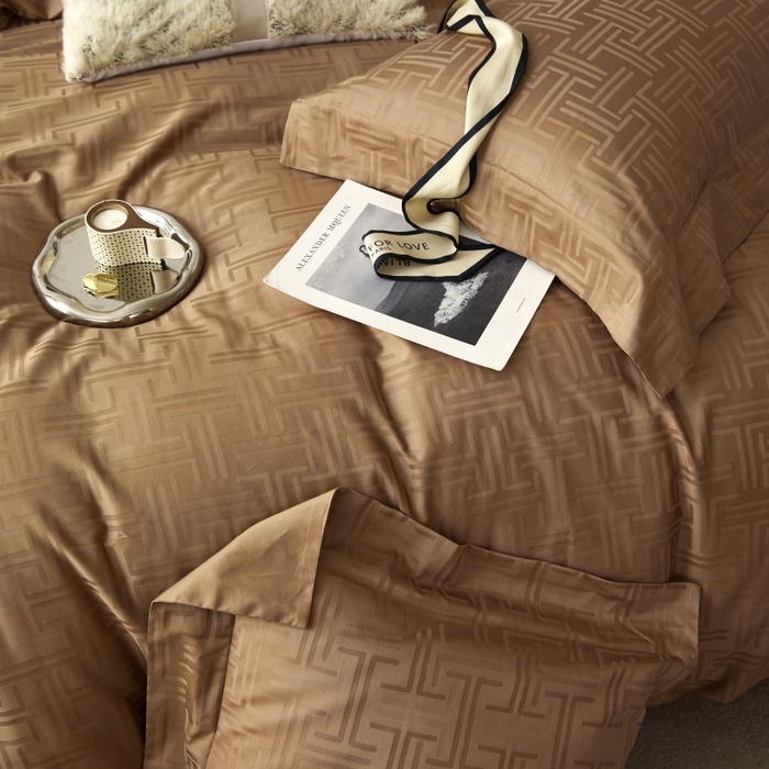 91家纺网 家纺一手货源 找家纺 恒尚居 2024新款100支长绒棉提花四件套 041蔚然