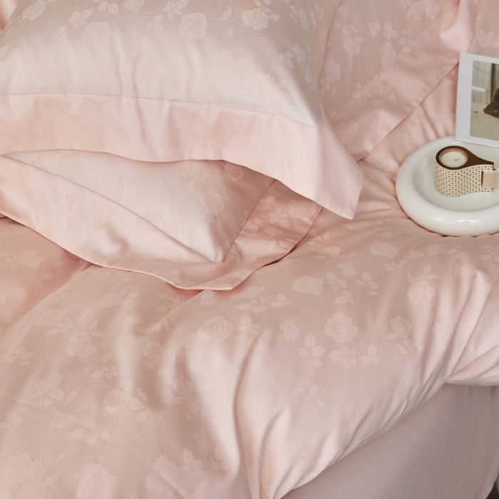 91家纺网 家纺一手货源 找家纺 恒尚居 2024新款100支长绒棉提花四件套 016恬静花开