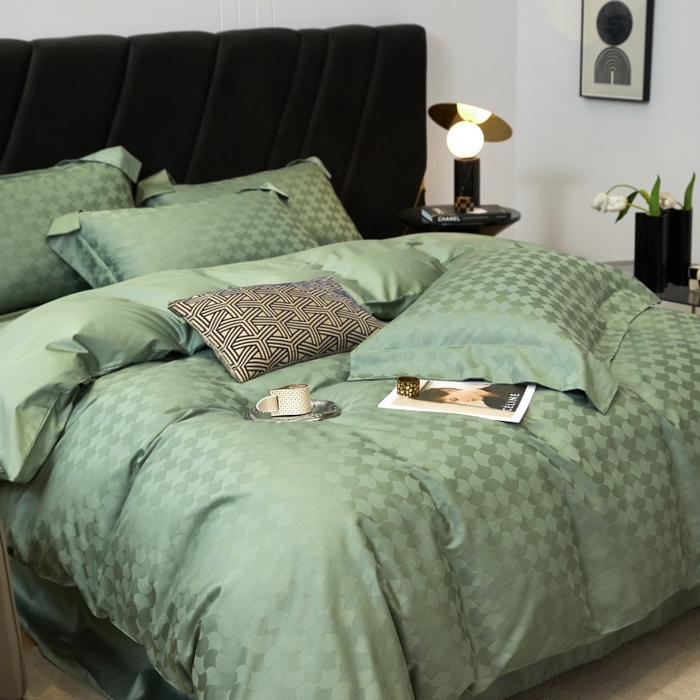 91家纺网 家纺一手货源 找家纺 恒尚居 2024新款100支长绒棉提花四件套 011月石浪漫