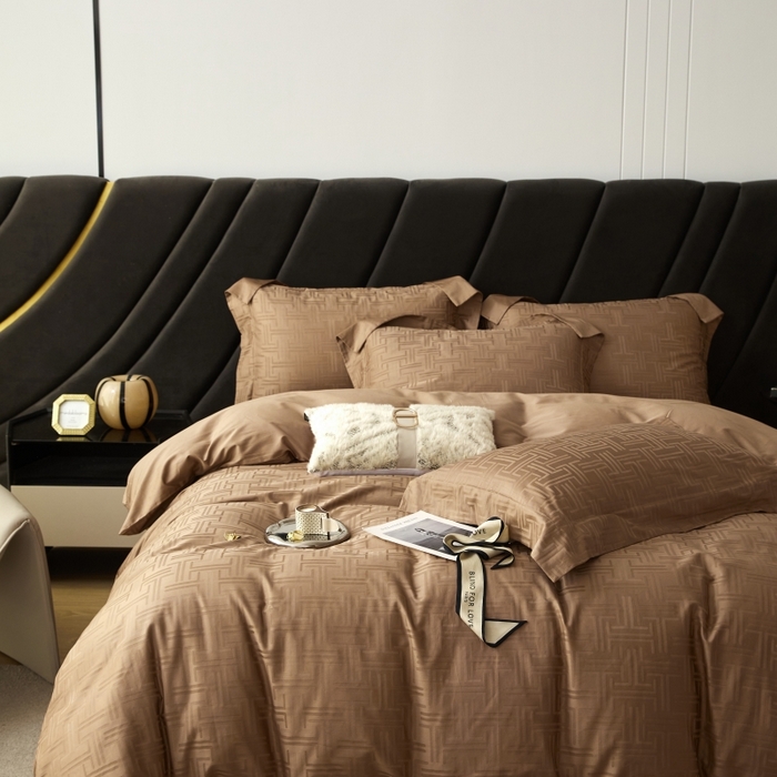 91家纺网 家纺一手货源 找家纺 恒尚居 2024新款100支长绒棉提花四件套 041蔚然