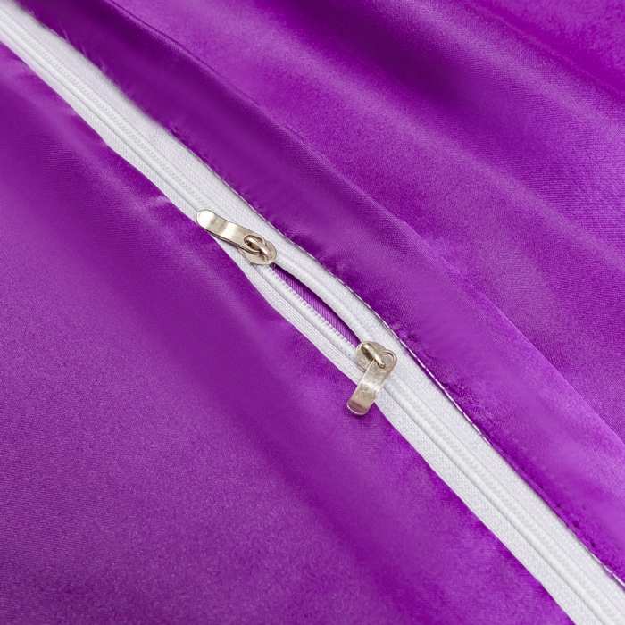 91家纺网 家纺一手货源 找家纺 2025款仿真丝色丁被套单件跨境外贸纯色单品被套爆款单件床上用品可定制 紫色