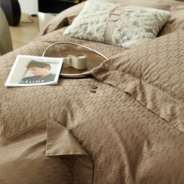 91家纺网 家纺一手货源 找家纺 恒尚居 2024新款100支长绒棉提花四件套 044枫林晚