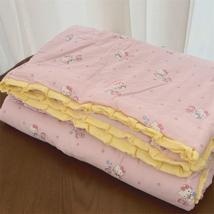 91家纺网 家纺一手货源 找家纺 （总）2025新款全棉A类双层纱小清新夏被