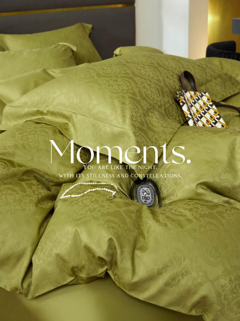 91家纺网 家纺一手货源 找家纺 恒尚居 2024新款100支长绒棉提花四件套 北欧风情