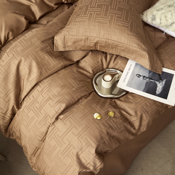 91家纺网 家纺一手货源 找家纺 恒尚居 2024新款100支长绒棉提花四件套 041蔚然