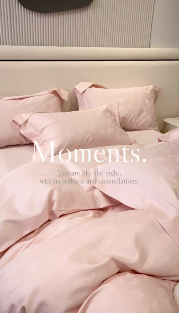 91家纺网 家纺一手货源 找家纺 恒尚居 2024新款100支长绒棉提花四件套 016恬静花开