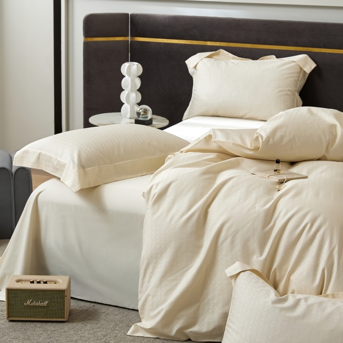 91家纺网 家纺一手货源 找家纺 恒尚居 2024新款100支长绒棉提花四件套 034克洛伊