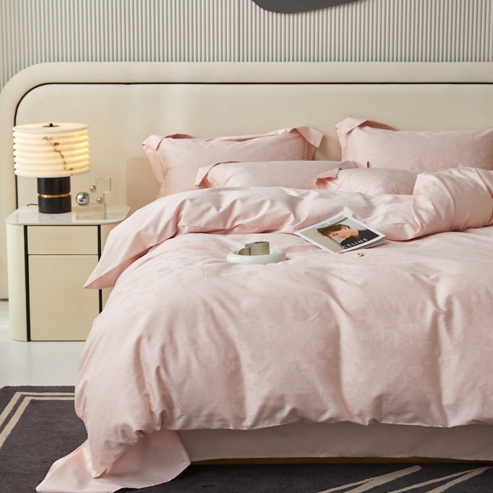 91家纺网 家纺一手货源 找家纺 恒尚居 2024新款100支长绒棉提花四件套 016恬静花开